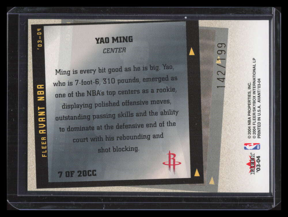 2003-04 Fleer Avant Candid Collection 7 Yao Ming 142/199