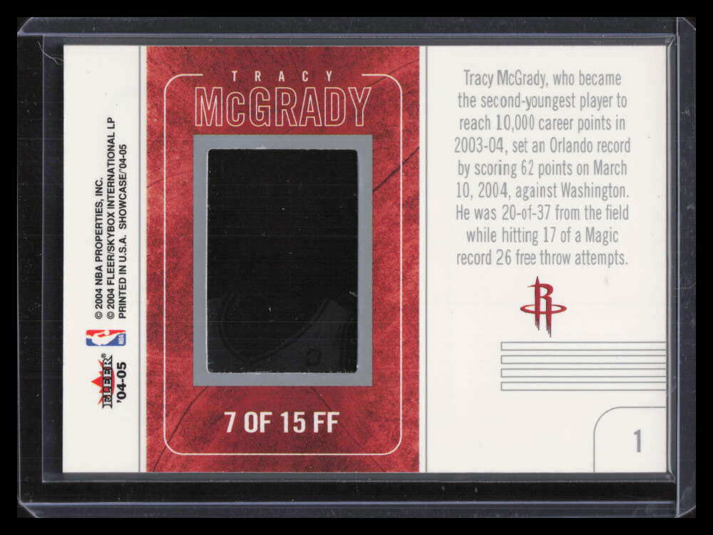 2004-05 Fleer Showcase Feature Film 7 Tracy McGrady 6/50 READ