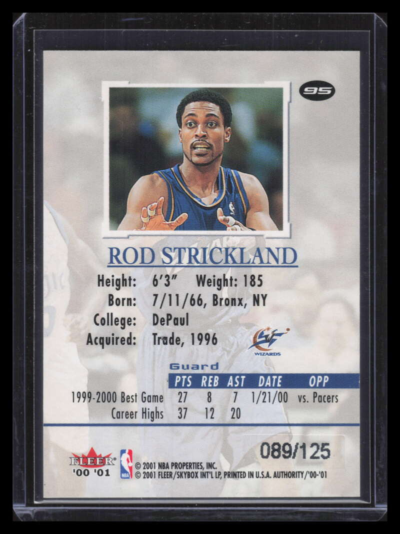 2000-01 Fleer Authority Prominence 125/75 95 Rod Strickland 89/125