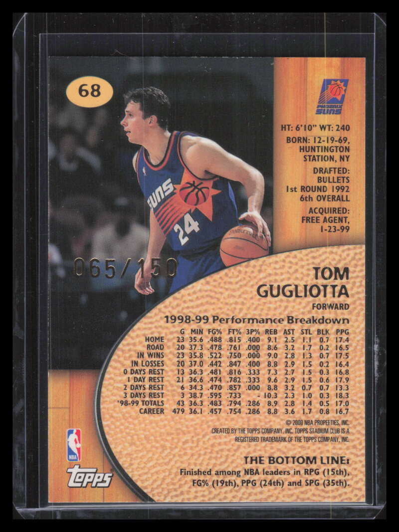 1999-00 Stadium Club One of a Kind 68 Tom Gugliotta 65/150