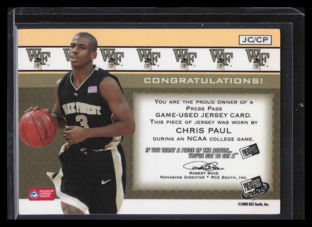 2005 Press Pass Jerseys Gold CP Chris Paul Rookie Jersey 91/250