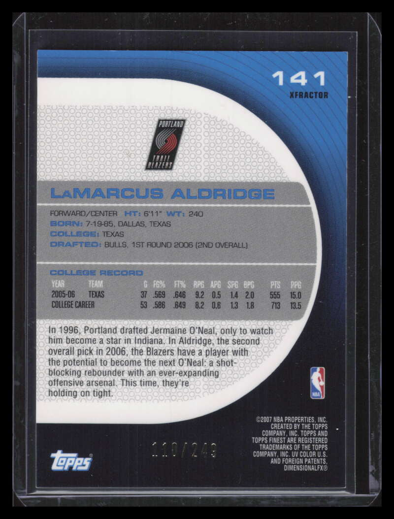 2005-06 Finest X-Fractor 141 LaMarcus Aldridge XRC Rookie 110/249