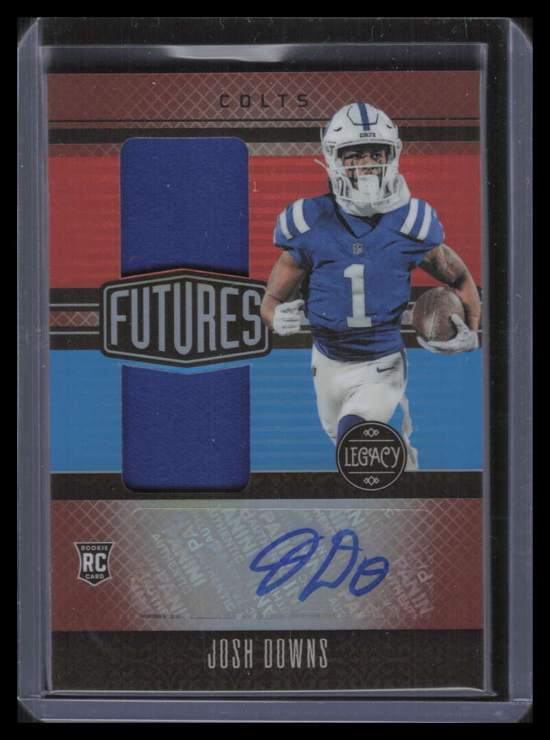 2023 Panini Legacy Futures Autographs Josh Downs Rookie Dual Jersey Auto 45/100