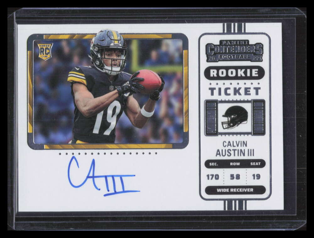 2022 Panini Contenders 107b Calvin Austin Rookie Auto Variation SP