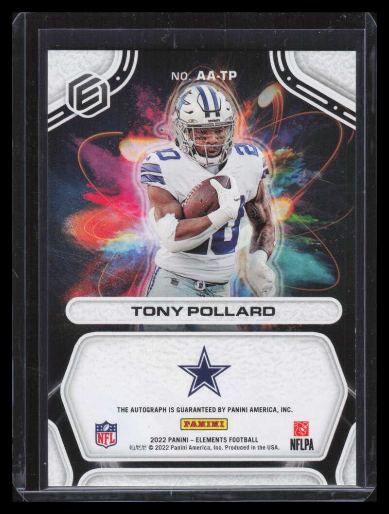2022 Panini Elements Atomic Autographs Cobalt 39 Tony Pollard Auto 5/27