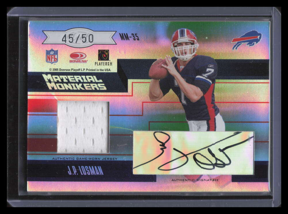2005 Leaf Limited Material Monikers mm35 Losman Jim Kelly Dual Jersey Auto 45/50