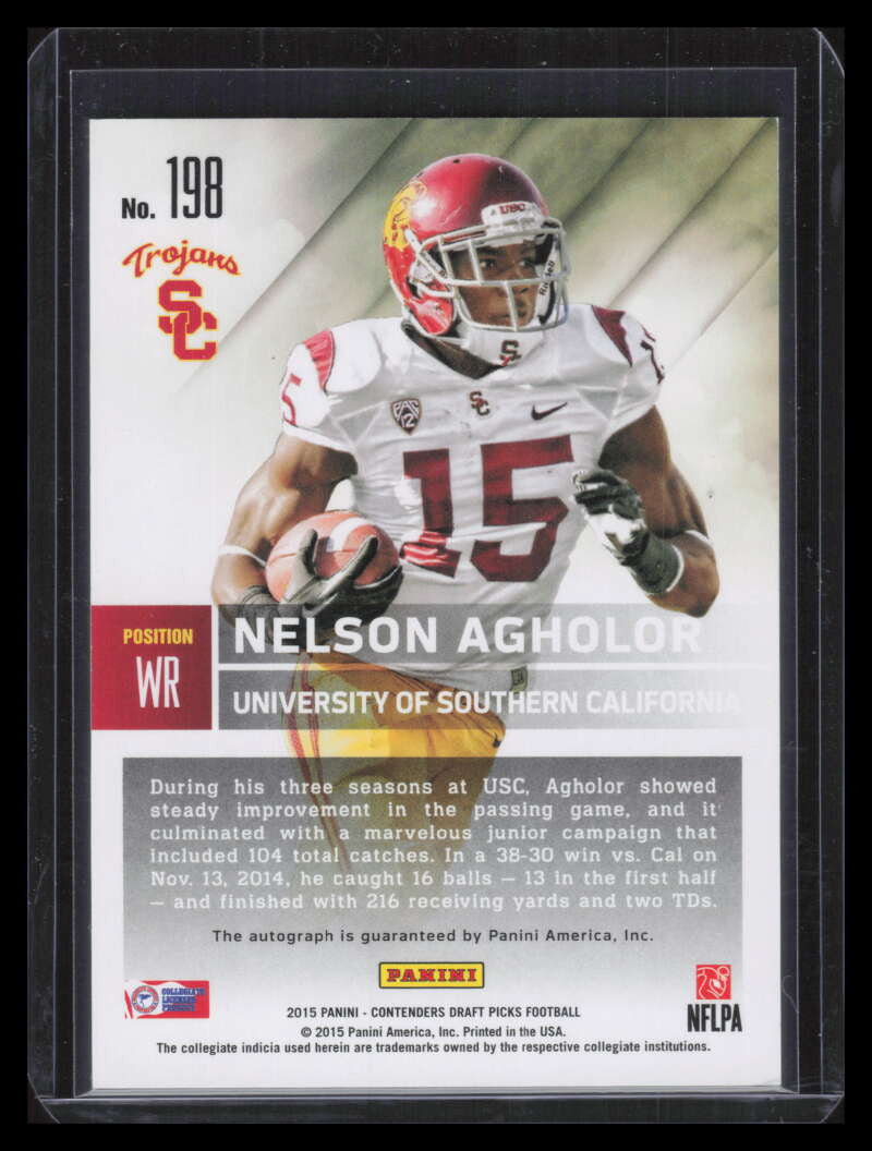 2015 Panini Contenders Draft Cracked Ice 198 Nelson Agholor Rookie Auto 17/23