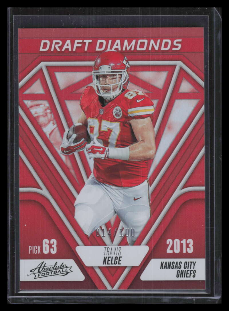 2023 Absolute Draft Diamonds Spectrum Red 9 Travis Kelce 14/100