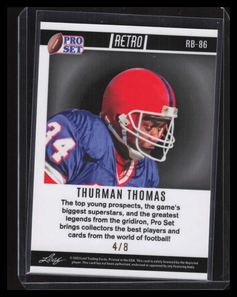 2023 Leaf Pro Set Metal Retro Crystal Silver rb86 Thurman Thomas 4/8