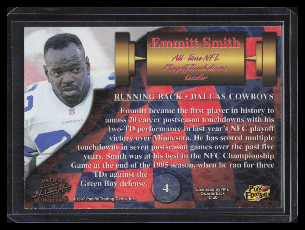 1997 Pacific Philadelphia Milestones 4 Emmitt Smith
