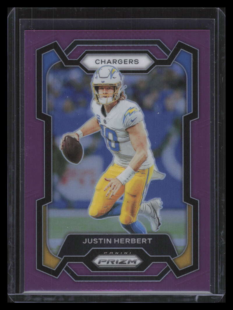 2023 Panini Prizm Prizms Purple Refractor 158 Justin Herbert 112/125
