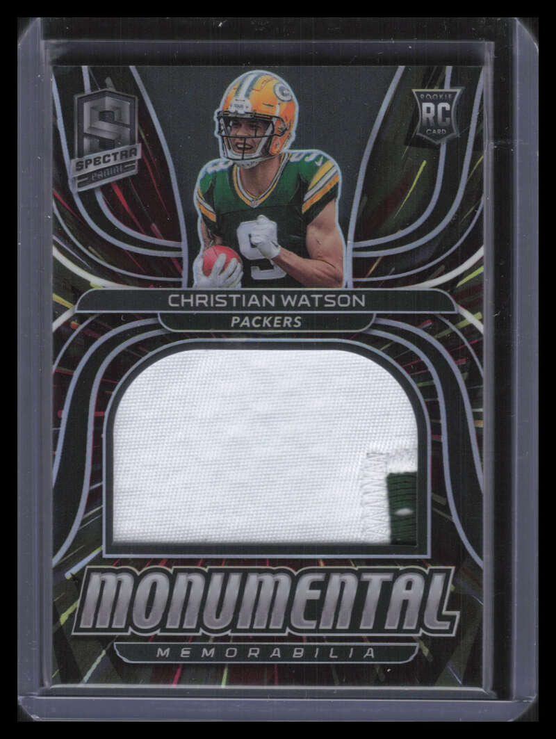 2022 Panini Spectra Monumental Memorabilia Christian Watson Rookie Patch 72/75