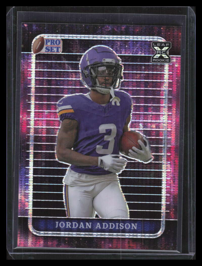 2023 Leaf Pro Set Metal Pulsar Galaxy 85 Jordan Addison Rookie 1/1