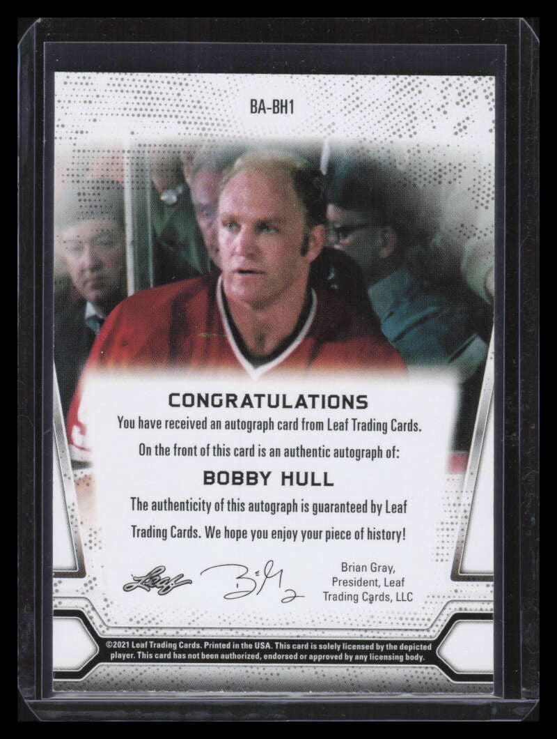 2021 Leaf Gold Autograph babh1 Bobby Hull Auto