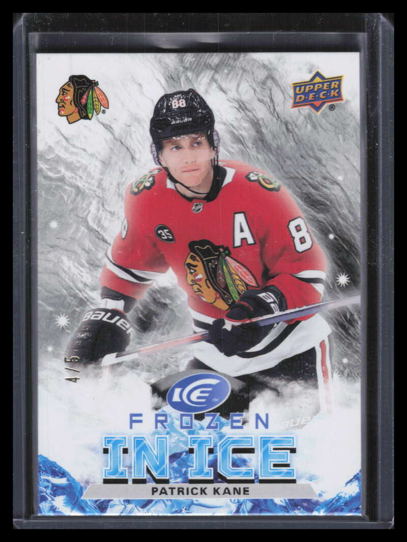 2021-22 Upper Deck Ice Frozen In Ice Black fi31 Patrick Kane 4/5 RIPPED
