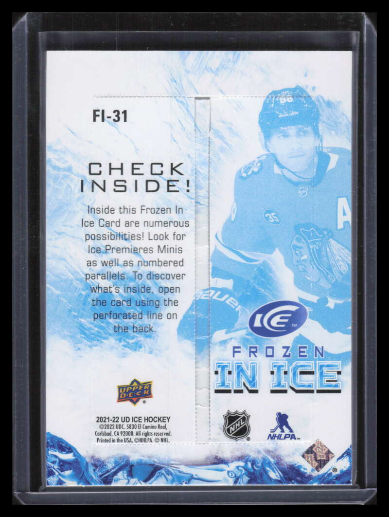 2021-22 Upper Deck Ice Frozen In Ice Black fi31 Patrick Kane 4/5 RIPPED
