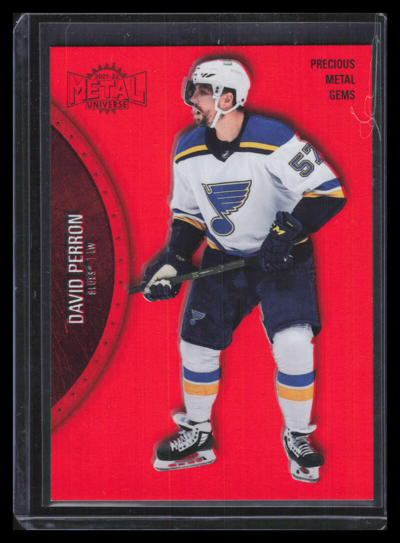 2021-22 Metal Universe Precious Metal Gems Red 96 David Perron 99/100