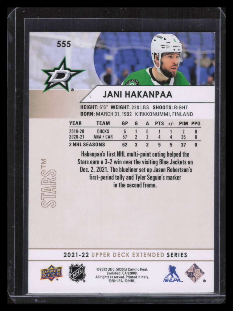 2021-22 Upper Deck High Gloss 555 Jani Hakanpaa 3/10