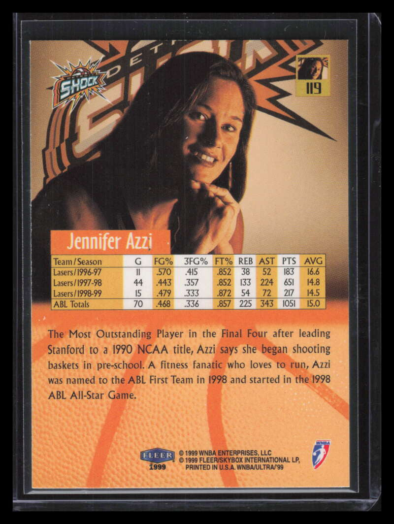 1999 Ultra WNBA 119 Jennifer Azzi Rookie F02566