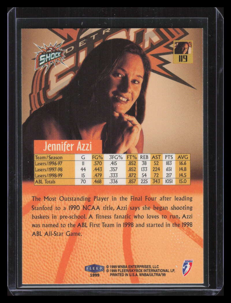 1999 Ultra WNBA 119 Jennifer Azzi Rookie F02568