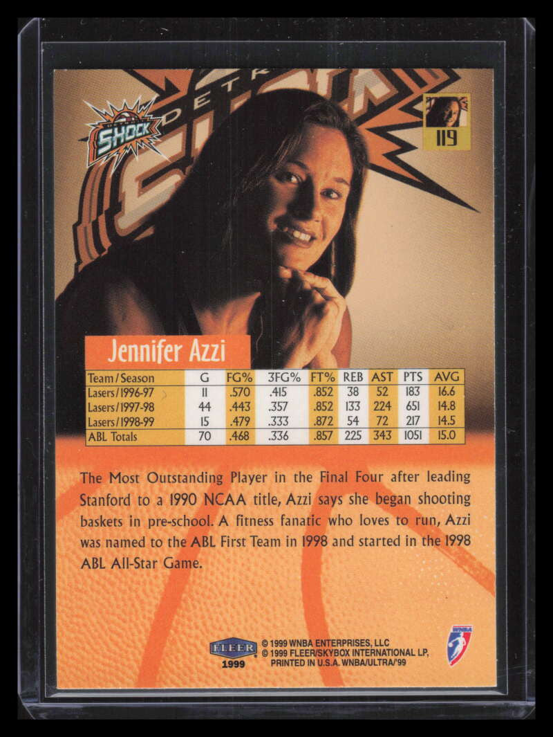 1999 Ultra WNBA 119 Jennifer Azzi Rookie F02574