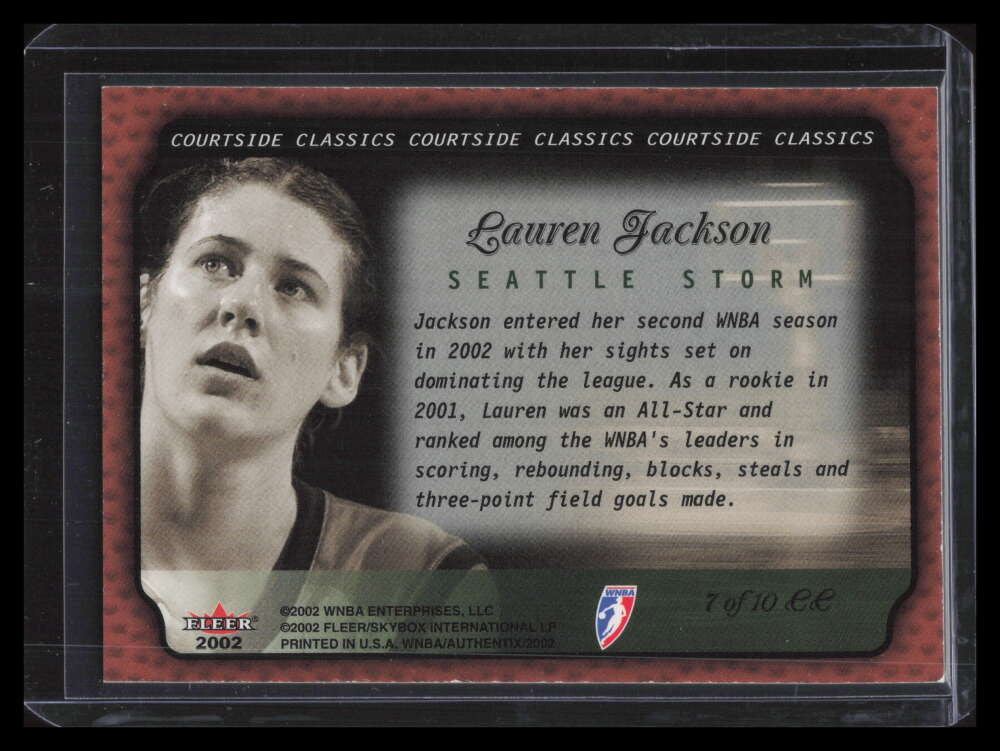 2002 Fleer Authentix WNBA Courtside Classics 7 Lauren Jackson F02710
