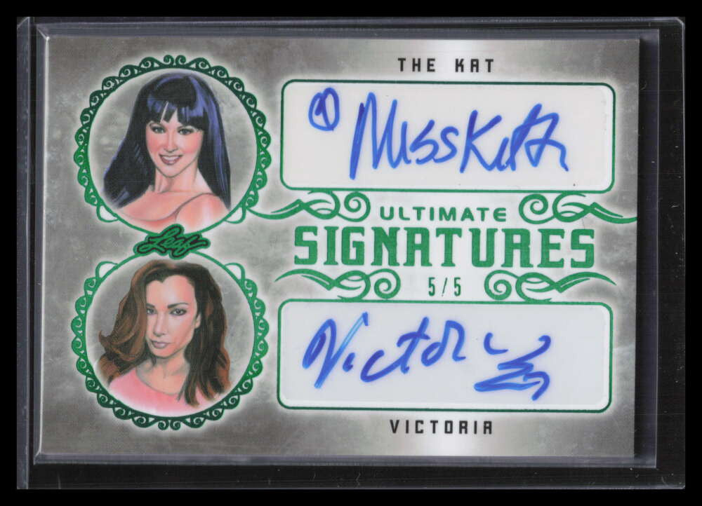 2020 Leaf Ultimate Signatures Emerald Foil us217 The Kat Victoria Dual Auto 5/5