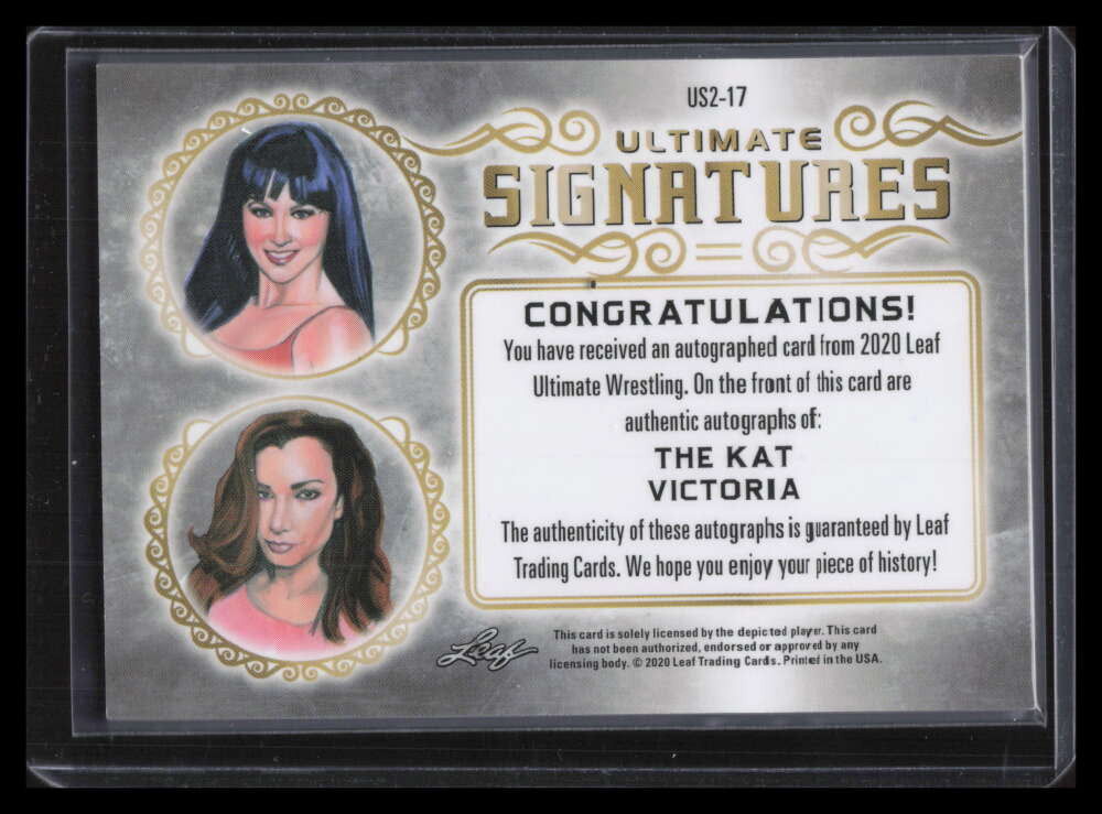 2020 Leaf Ultimate Signatures Emerald Foil us217 The Kat Victoria Dual Auto 5/5