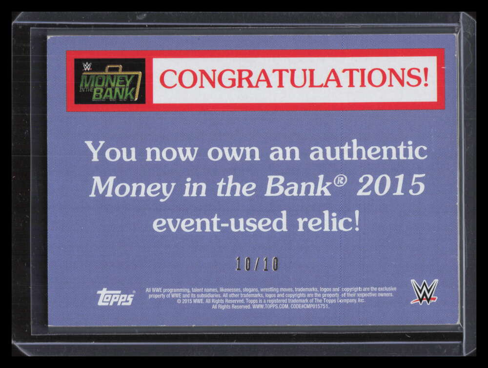 2015 Topps Heritage WWE Money in the Bank Relics Gold NNO Big E Mat 10/10