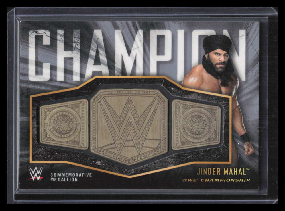 2018 Topps WWE Commemorative Championship Silver Jinder Mahal Medallion 18/25