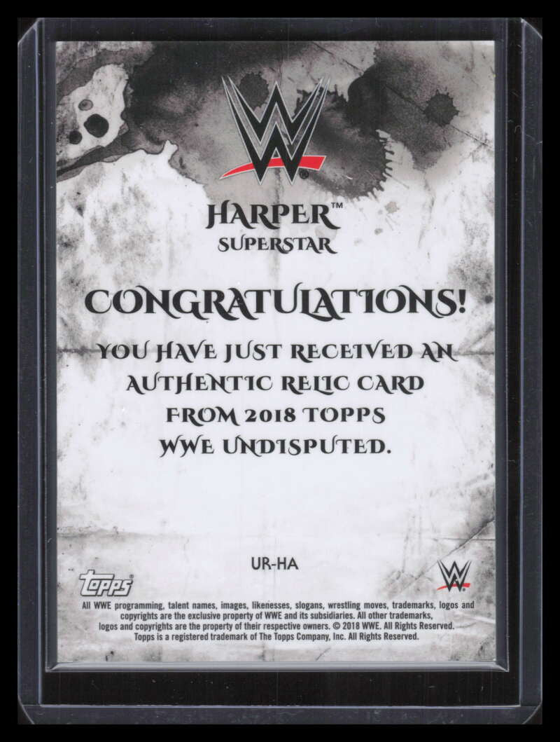 2018 Topps WWE Undisputed Relics Blue URHA Harper Shirt Relic 17/25