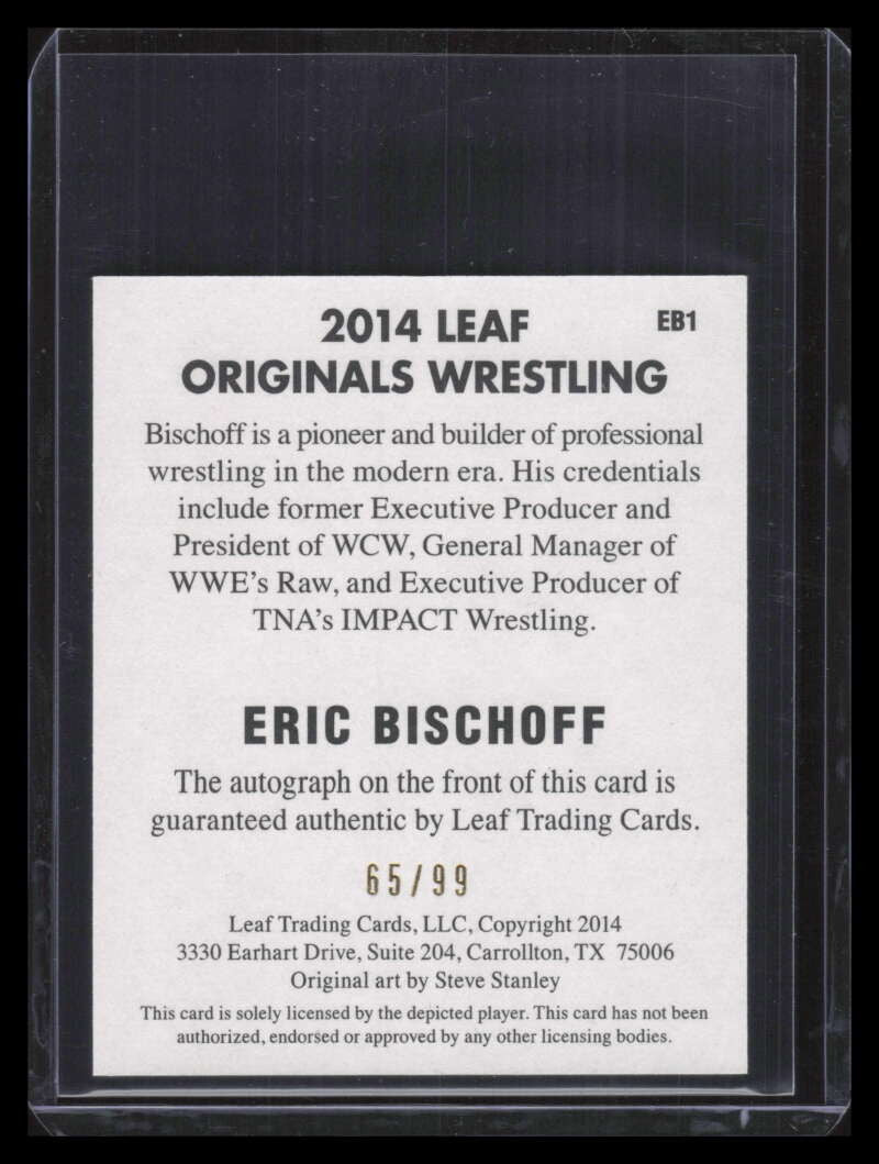 2017 Leaf Originals '14 Design Autographs Yellow eb1 Eric Bischoff Auto 65/99