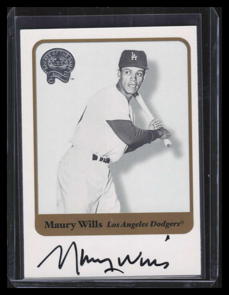 2001 Greats of the Game Autographs 90 Maury Wills Auto