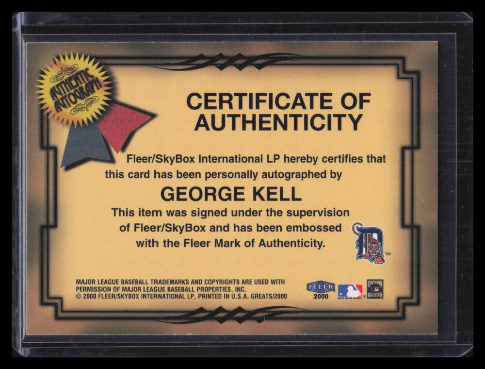 2000 Greats of the Game Autographs 43 George Kell Auto