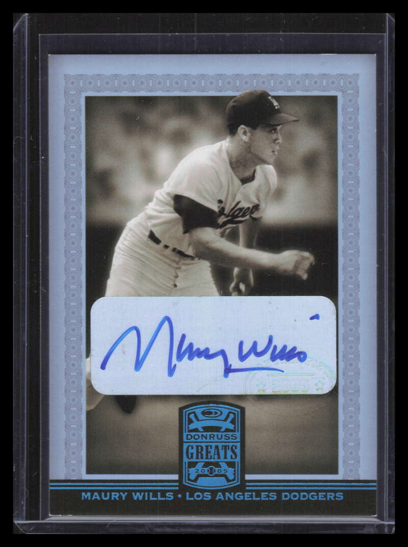 2005 Donruss Greats Signature Platinum HoloFoil 58 Maury Wills Auto /50