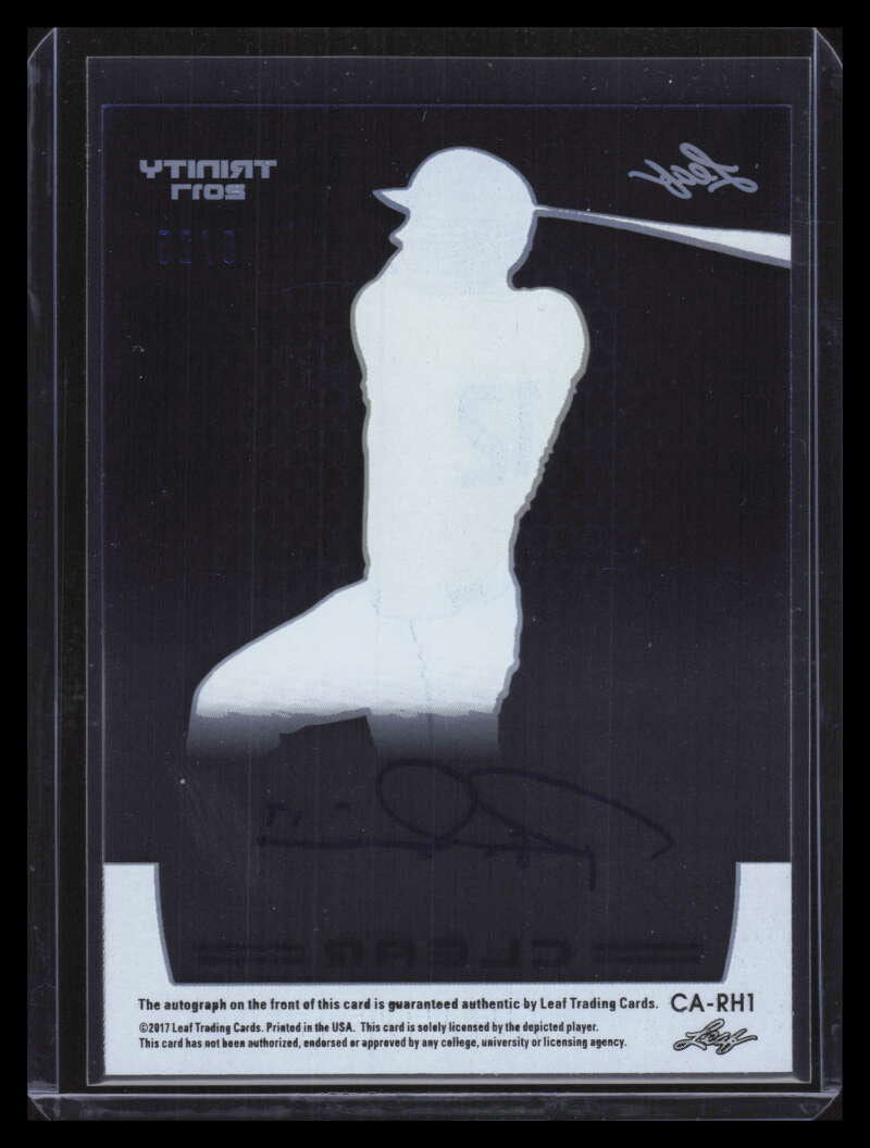 2017 Leaf Trinity Clear Autographs Blue carh1 Rhys Hoskins Rookie Auto 6/25