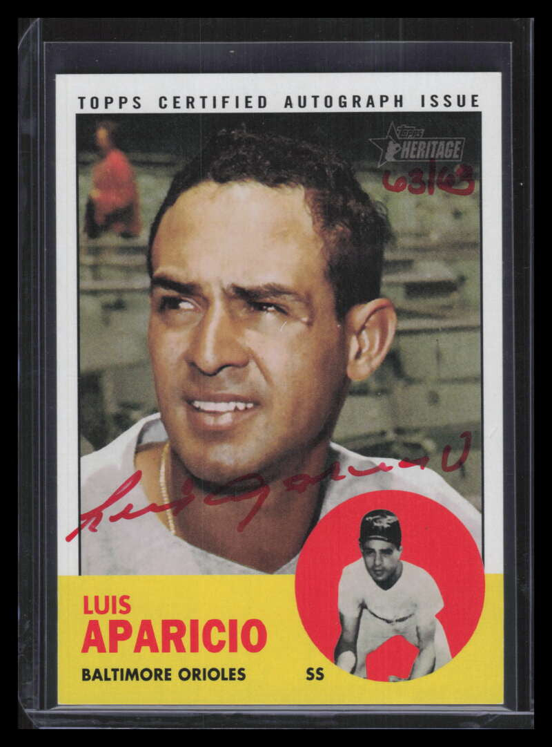 2012 Topps Heritage Real One Autographs Red Ink LA Luis Aparicio Auto 63/63