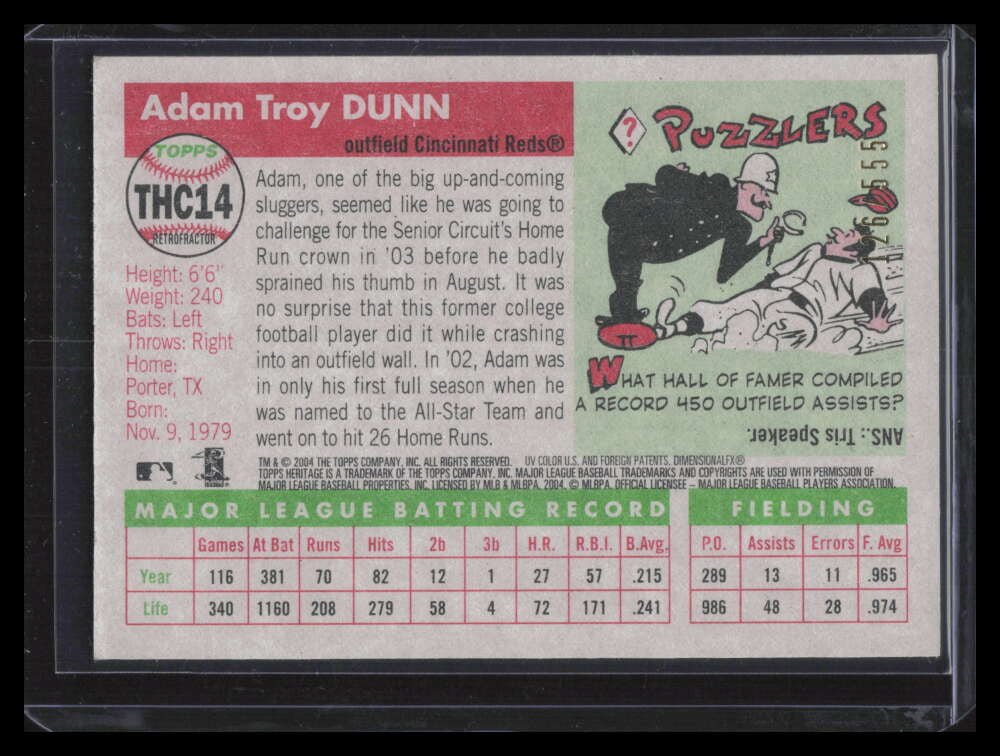2004 Topps Heritage Chrome Refractor thc14 Adam Dunn 126/555