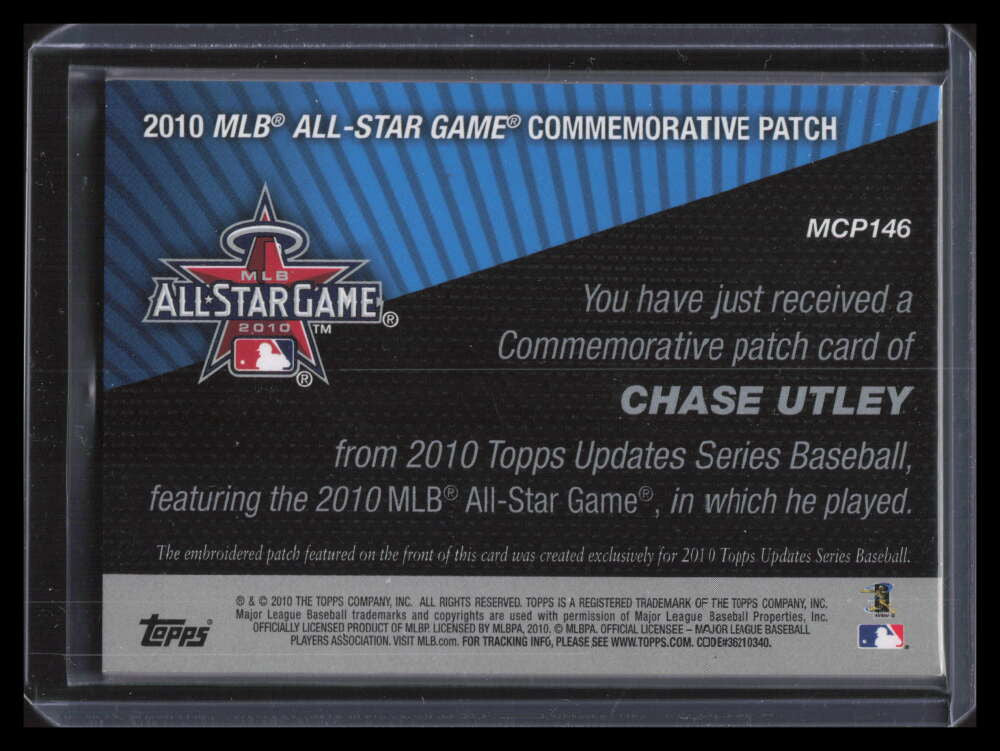 2010 Topps Commemorative Patch mcp146 Chase Utley 2010 All-Star Game Patch
