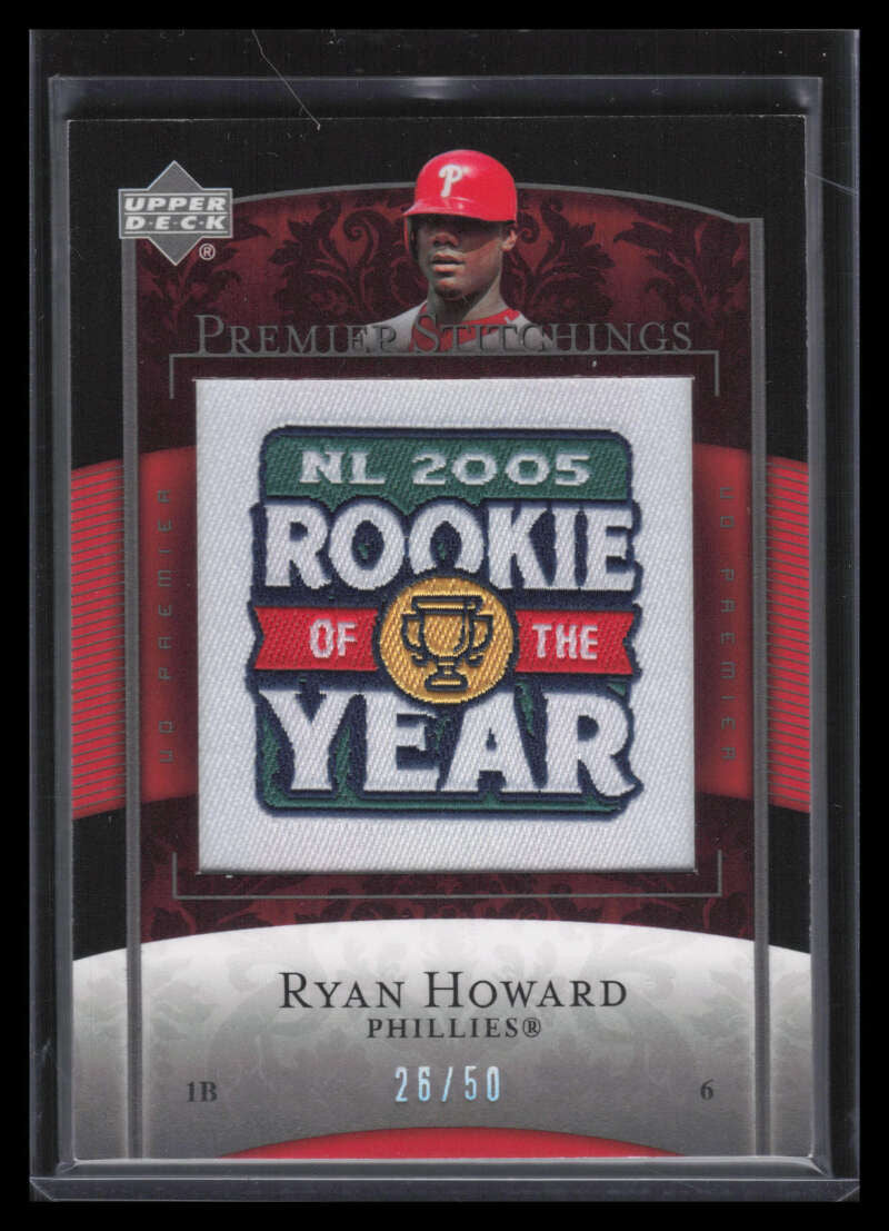 2007 Upper Deck Premier Stitchings 66 Ryan Howard 2005 ROY Patch 26/50