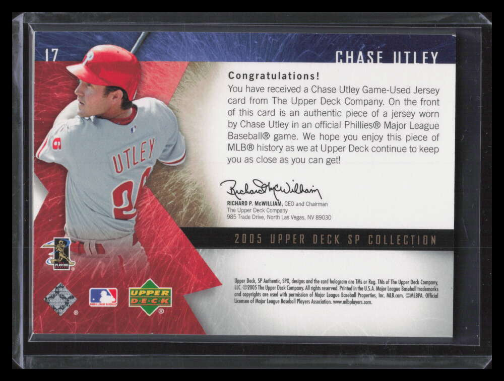 2005 SPx Jersey 17 Chase Utley Jersey 186/199