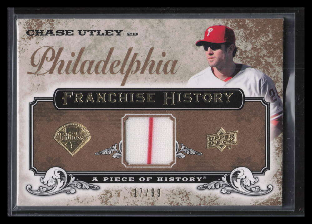 2008 UD A Piece of History Franchise History Gold fh42 Chase Utley Jersey 17/99