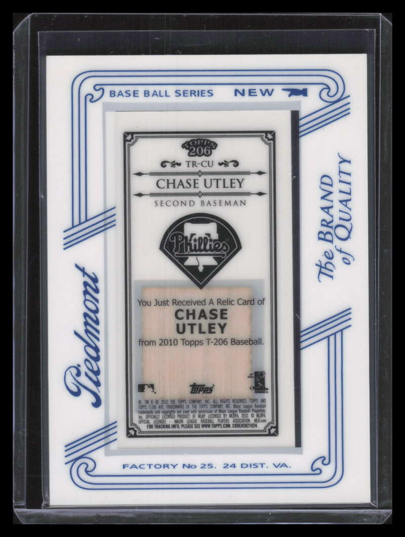 2010 Topps 206 Mini Framed Relics Piedmont CU Chase Utley Bat