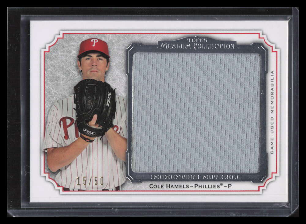 2012 Topps Museum Momentous Material Relics CH Cole Hamels Jumbo Jersey 15/50