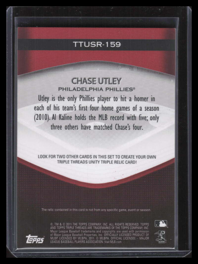 2011 Topps Triple Threads Unity Relics ttus159 Chase Utley Jersey 9/36