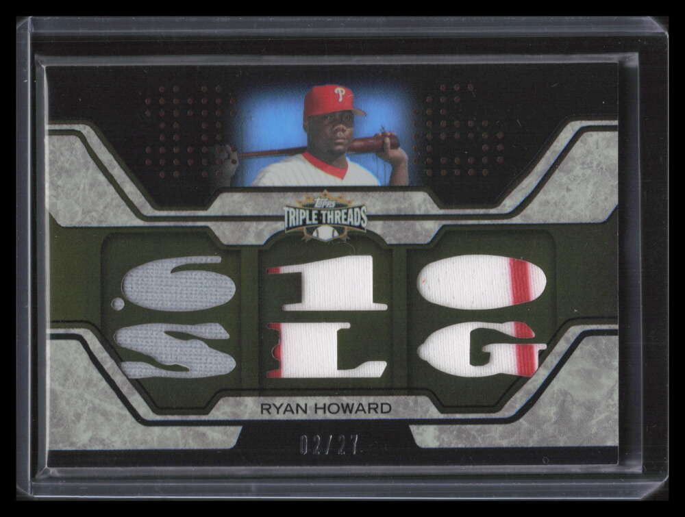 2008 Topps Triple Threads Relics Sepia 110 Ryan Howard Triple Jersey 2/27