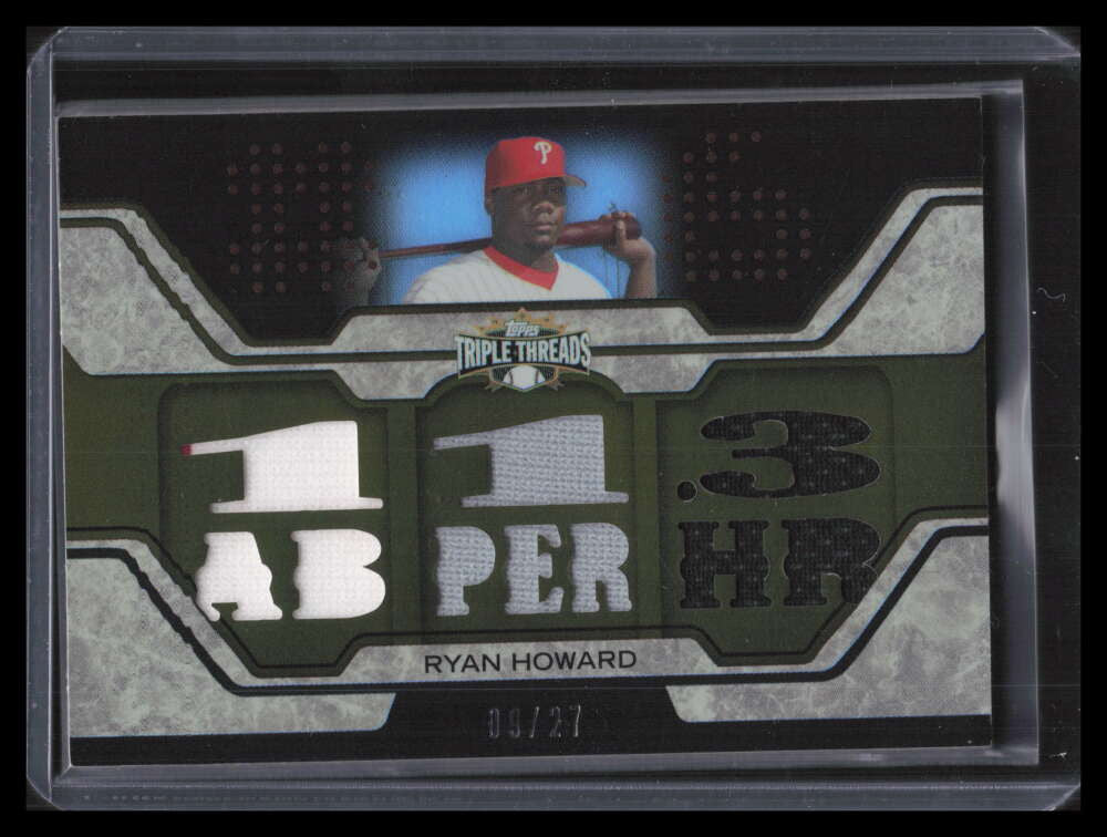2008 Topps Triple Threads Relics Sepia 111 Ryan Howard Triple Jersey 9/27