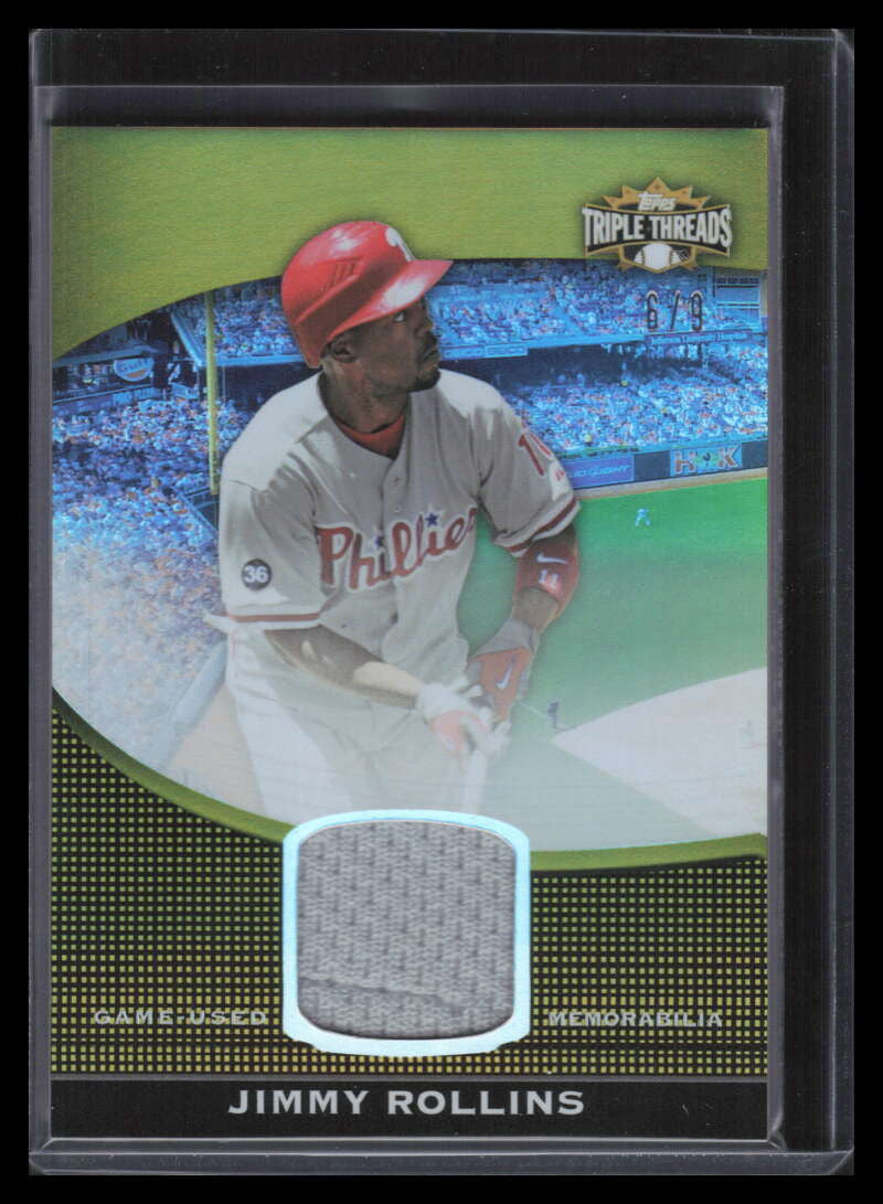 2011 Topps Triple Threads Unity Relics Gold ttus156 Jimmy Rollins Jersey 6/9