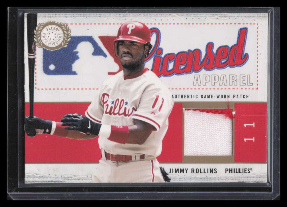 2003 Fleer Patchworks Licensed Apparel Patch JR Jimmy Rollins Patch 175/300