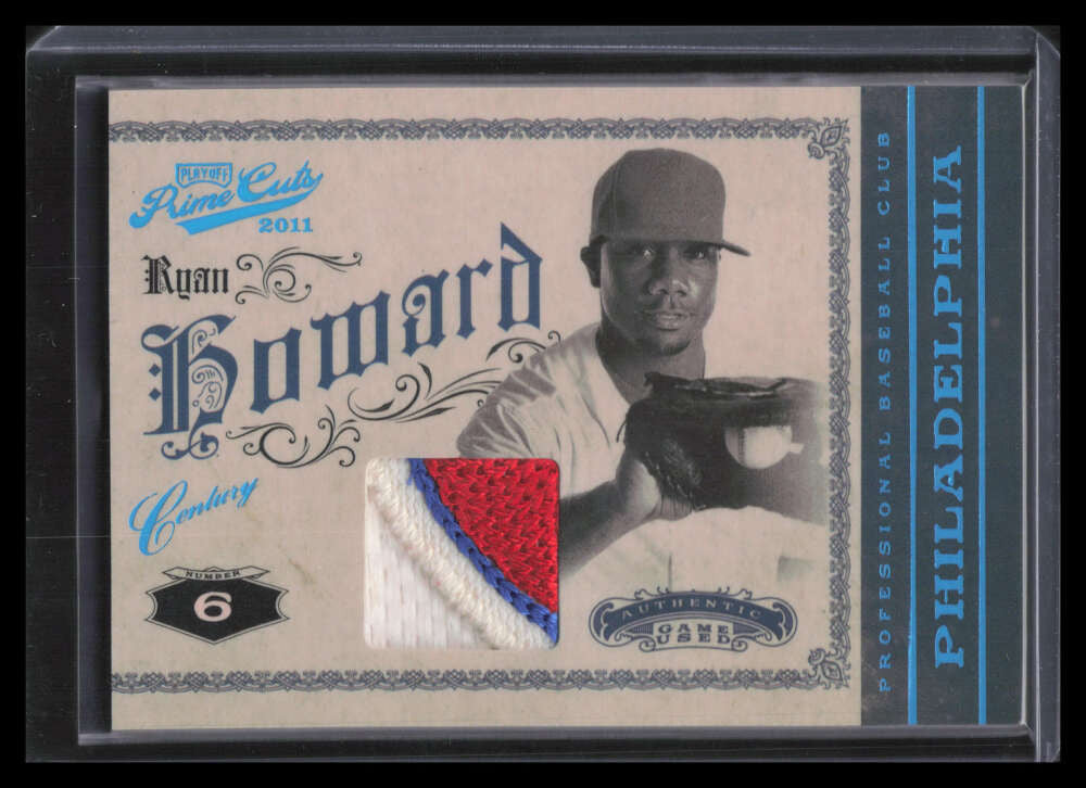 2011 Prime Cuts Materials Century Platinum 44 Ryan Howard Patch 10/10